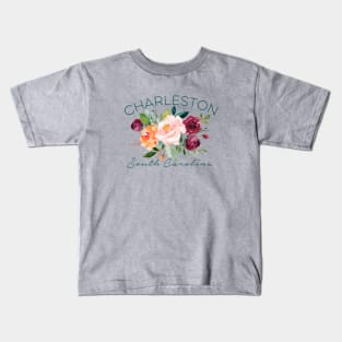 Charleston SC Pretty Garden Roses Women Girls Gardeners Kids T-Shirt